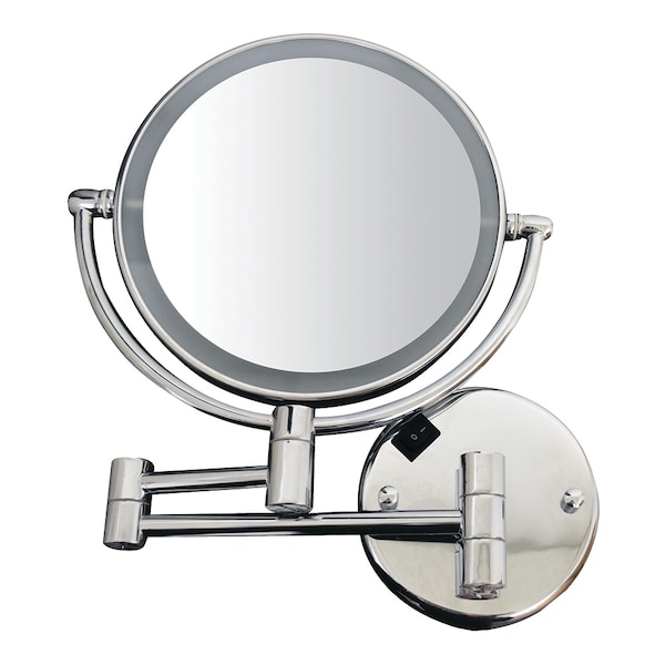 Whitehaus Round Wall Mount Dual Led 7X Magnified Mirror, Polished Chrome WHMR912-C - main
